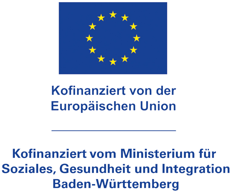 EU-Logo mit Sozialministerium Badenwürttemberg
